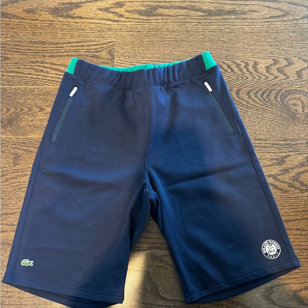 Lacoste Blue and Green Athletic Shorts with Logo